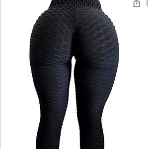 Anti Cellulite Capri Workout Black Leggings.